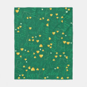 Herhalende Naam met Gouden Harten donker-smaragd-g Fleece Deken (Voorkant)