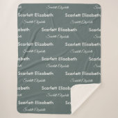 Herhalende Naam Moderne Boho Balsam Groen Sherpa Deken (Voorkant)