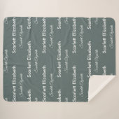 Herhalende Naam Moderne Boho Balsam Groen Sherpa Deken (Voorkant (horizontaal))