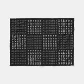 Herhalende Naam of Woordpatroon Grijs Zwart & Wit Fleece Deken (Voorkant (Horizontaal))