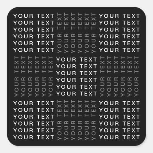 Herhalende Naam of Woordpatroon Grijs Zwart & Wit Vierkante Sticker (Voorkant)