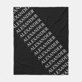 Herhalende Naam of Woordpatroon Zwart-wit Fleece Deken (Voorkant)