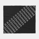 Herhalende Naam of Woordpatroon Zwart-wit Fleece Deken (Voorkant (Horizontaal))