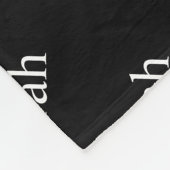 Herhalende Naam of Woordpatroon Zwart-wit Fleece Deken (Hoek)