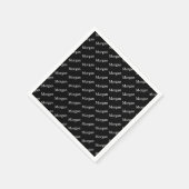 Herhalende Naam of Woordpatroon Zwart-wit Servet (Hoek)