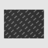 Herhalende Naam of Woordpatroon Zwart-wit Tissuepapier (Voorkant)