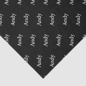 Herhalende Naam of Woordpatroon Zwart-wit Tissuepapier (Detail)