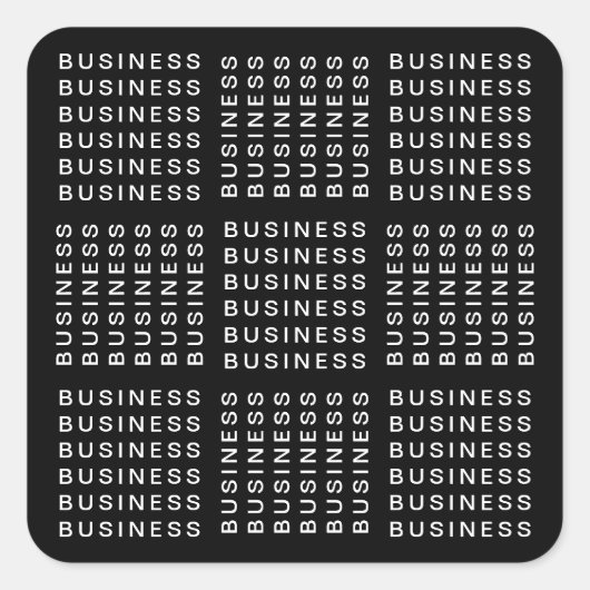 Herhalende Naam of Woordpatroon Zwart-wit Vierkante Sticker (Voorkant)