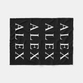 Herhalende Naam of Word Zwart-wit Fleece Deken (Voorkant (Horizontaal))
