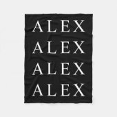 Herhalende Naam of Word Zwart-wit Fleece Deken (Voorkant)