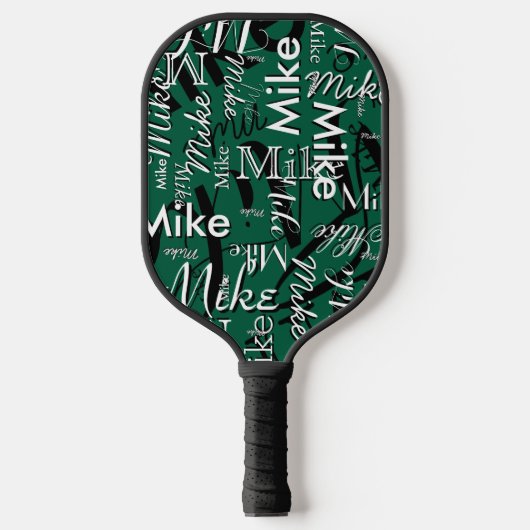 Herhalende naam over Hunter-Green Pickleball Paddle (Voorkant)