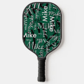 Herhalende naam over Hunter-Green Pickleball Paddle (Achterkant)