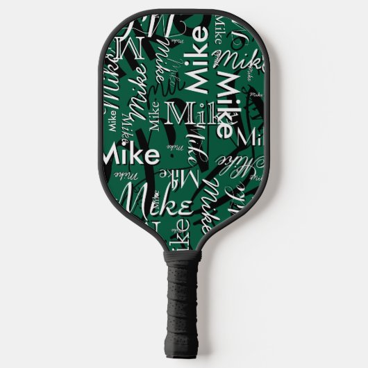 Herhalende naam over Hunter-Green Pickleball Paddle (Achterkant)