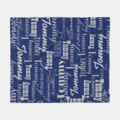 Herhalende naam overal blauw fleece deken (Voorkant (Horizontaal))