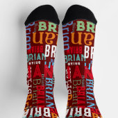 Herhalende naam overal donkerrood sokken (Top)