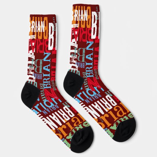 Herhalende naam overal donkerrood sokken (Rechts)