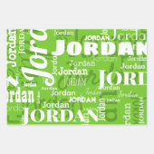 Herhalende Naam Rood Groen Wit Kerstmis Inpakpapier Vel (Voorkant 3)