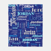 Herhalende Naam Shades of Blue en Silver Modern Fleece Deken (Voorkant)