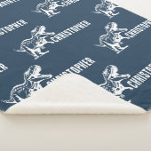 Herhalende Naam T-Rex Signature Midnight Oerwoud Sherpa Deken (3/4)