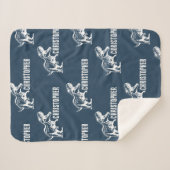 Herhalende Naam T-Rex Signature Midnight Oerwoud Sherpa Deken (Voorkant (horizontaal))