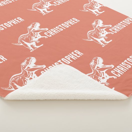 Herhalende Naam T-Rex Signature Raptor Rust Sherpa Deken (3/4)