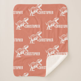 Herhalende Naam T-Rex Signature Raptor Rust Sherpa Deken