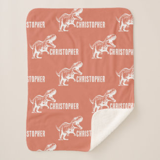 Herhalende Naam T-Rex Signature Raptor Rust Sherpa Deken