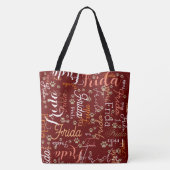 Herhalende Naam van de Hond en Paw Prints allover Tote Bag (Achterkant)