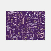 Herhalende naam van de hond op paarse fleece deken (Voorkant (Horizontaal))