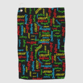 Herhalende Namen Putter Golfhanddoek (Voorkant)