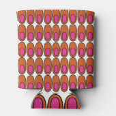 Herhalende Oranje en roze ovalen Blikjeskoeler (Achterkant)