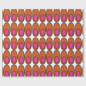 Herhalende Oranje en roze ovalen Cadeaupapier (Vlak)