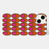 Herhalende Oranje en roze ovalen Case-Mate iPhone Case (Achterkant (horizontaal))