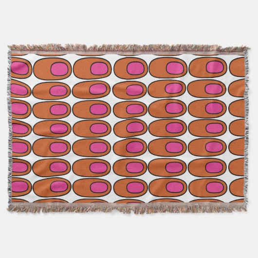 Herhalende Oranje en roze ovalen Deken (Voorkant)