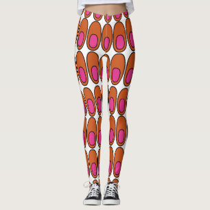 Herhalende Oranje en roze ovalen Leggings