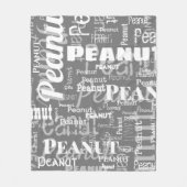 Herhalende Pet Name Patroon Grijs Wit Modern Fleece Deken (Voorkant)