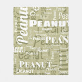 Herhalende Pet Name Patroon Sage Groen Wit Modern Fleece Deken (Voorkant)