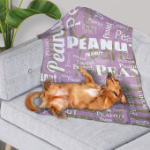 Herhalende Pet Name Pattern Lila Wit Modern Fleece Deken