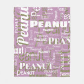 Herhalende Pet Name Pattern Lila Wit Modern Fleece Deken (Voorkant)