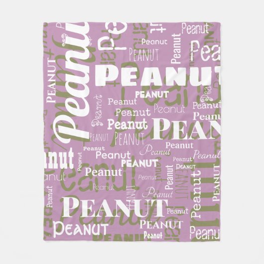 Herhalende Pet Name Pattern Lila Wit Modern Fleece Deken (Voorkant)