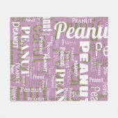 Herhalende Pet Name Pattern Lila Wit Modern Fleece Deken (Voorkant (Horizontaal))