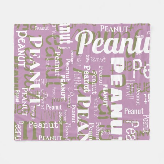 Herhalende Pet Name Pattern Lila Wit Modern Fleece Deken (Voorkant (Horizontaal))