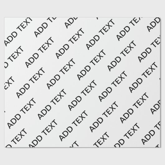  Herhalende Tekst Modern Wit & Zwart Cadeaupapier (Vlak)