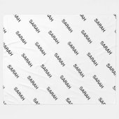 Herhalende Tekst Modern Wit & Zwart Fleece Deken (Voorkant (Horizontaal))