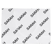 Herhalende Tekst Modern Wit & Zwart Groot Cadeauzakje (Achterkant)