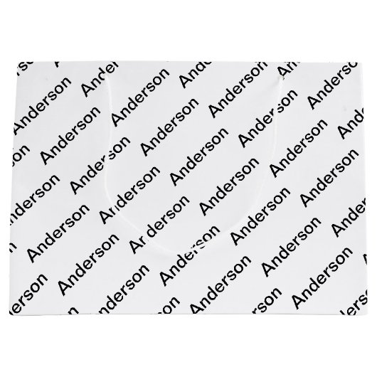  Herhalende Tekst Modern Wit & Zwart Groot Cadeauzakje (Voorkant)