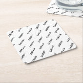  Herhalende Tekst Modern Wit & Zwart Kartonnen Onderzetters (Schuin)