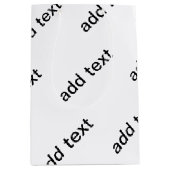  Herhalende Tekst Modern Wit & Zwart Medium Cadeauzakje (Voorkant)