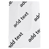  Herhalende Tekst Modern Wit & Zwart Medium Cadeauzakje (Achterkant)