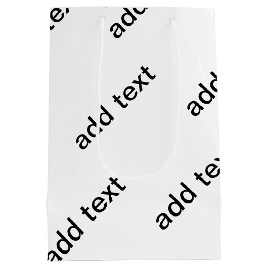  Herhalende Tekst Modern Wit & Zwart Medium Cadeauzakje (Achterkant)